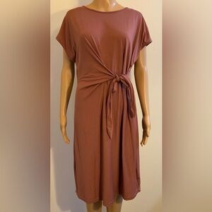 Women SHEIN Pink Front Decorative Tie Dress